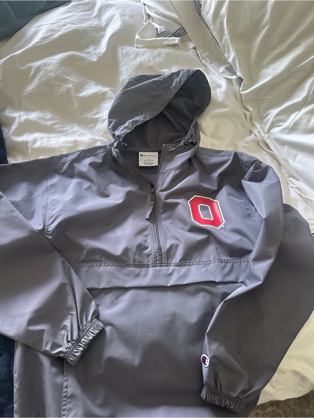 Champion Hooded Lightweight Jacket in Taupe